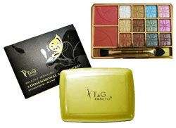 Estojo Dourado 2 Blushs e Sombras 12 cores